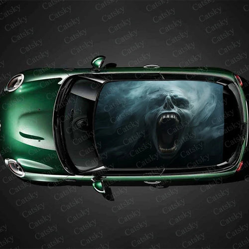 Scary Monster Design Car Roof Sticker Wrap Racing SUV Accessories