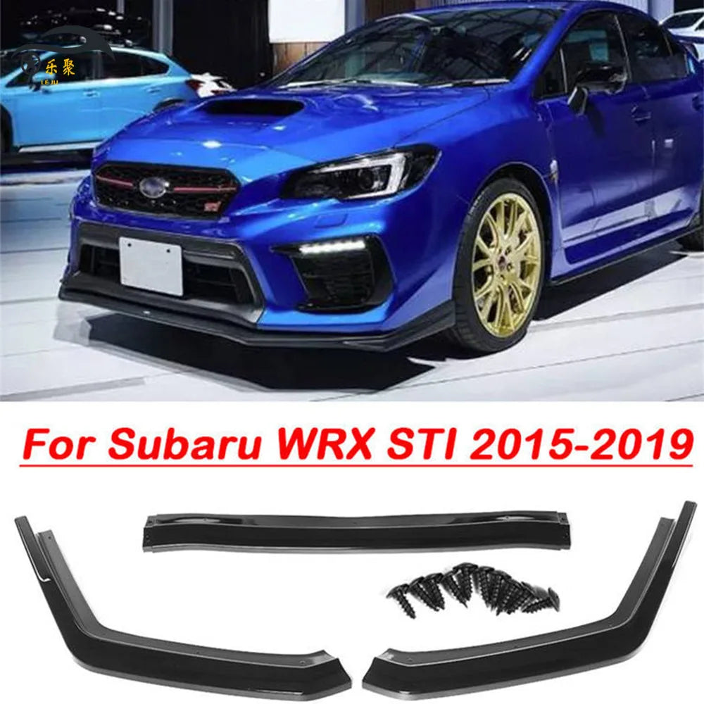 3Pcs Carbon Look Car Front Bumper Splitter Lip Chin Spoiler Diffuser