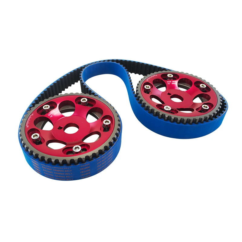 LIZHI RACING - HNBR Racing Timing Belt BLUE + Aluminum Cam Gear Red