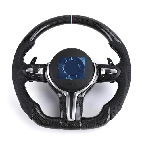 With Led Display Carbon Fiber Shift Paddle Leather M Steering Wheel