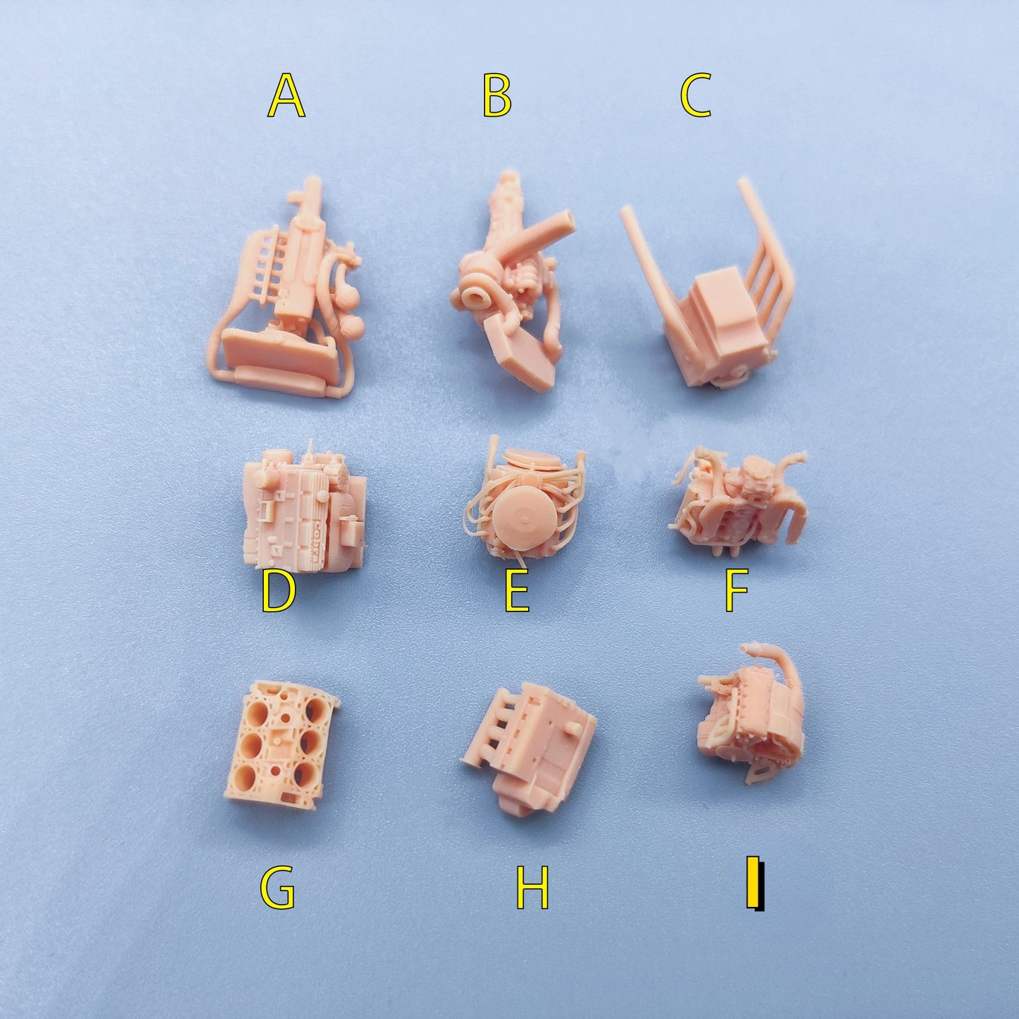 1/64 1/43 Figurines Scale Model Resin Engine Parts Uncolored