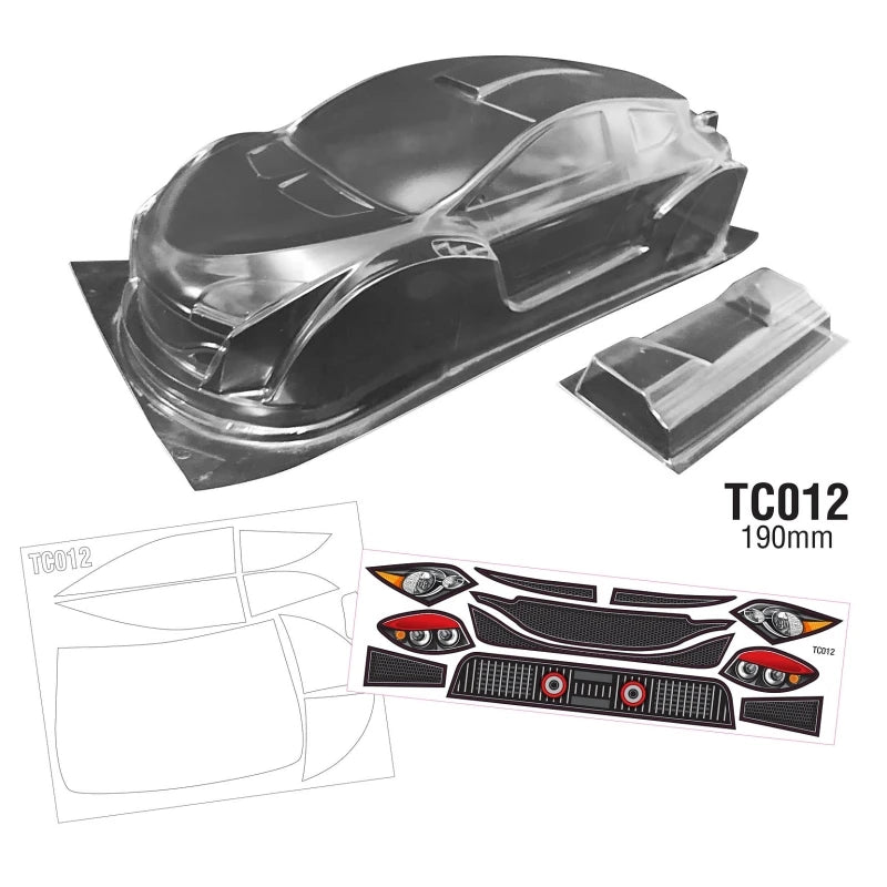 TeamC Bodies 190mm On Road Body 1/10 FF FWD Clear Lexan Car Shell