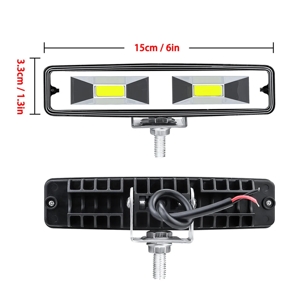 1Pc/2Pcs Car COB Work Light Bulb Spot Beam Bar 18W 12V Car SUV Off