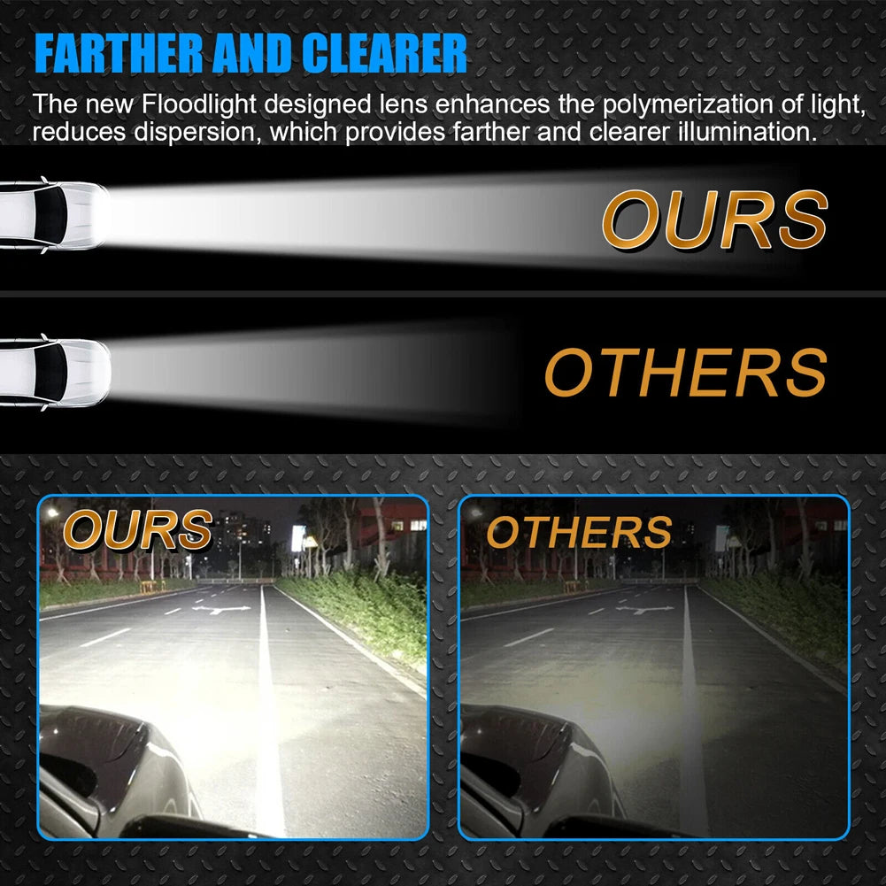 3.8 Inch Lens Car Led Work Light 2led Square Headlight Spotlight