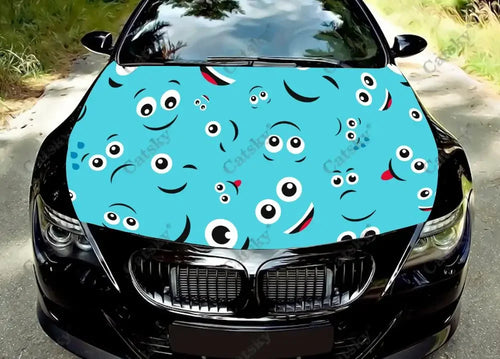 Scary Monster Eyes Car Hood Decal Stickers Wrap Vinyl Film Engine