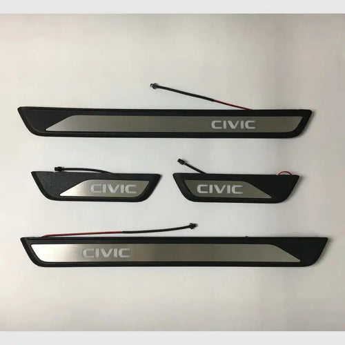 4 PCS For Honda Civic 10TH 2016-2023 Stainless Steel LED Door Sill