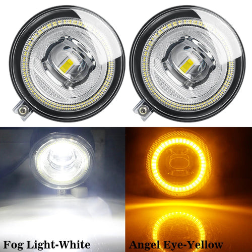 2 X 30W LED Angel Eye Fog Light DRL Car Front Fog Daytime Running Lamp