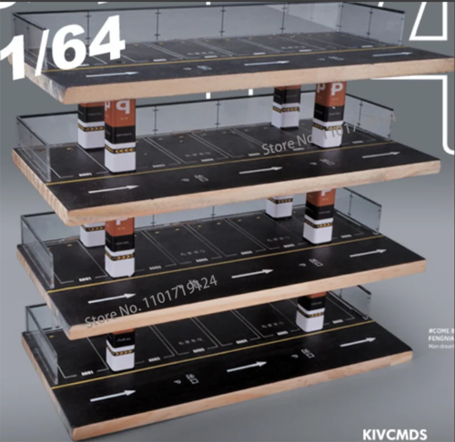 1/64 Scale Simulated Open-air Parking Lot Four Floors Acrylic Car