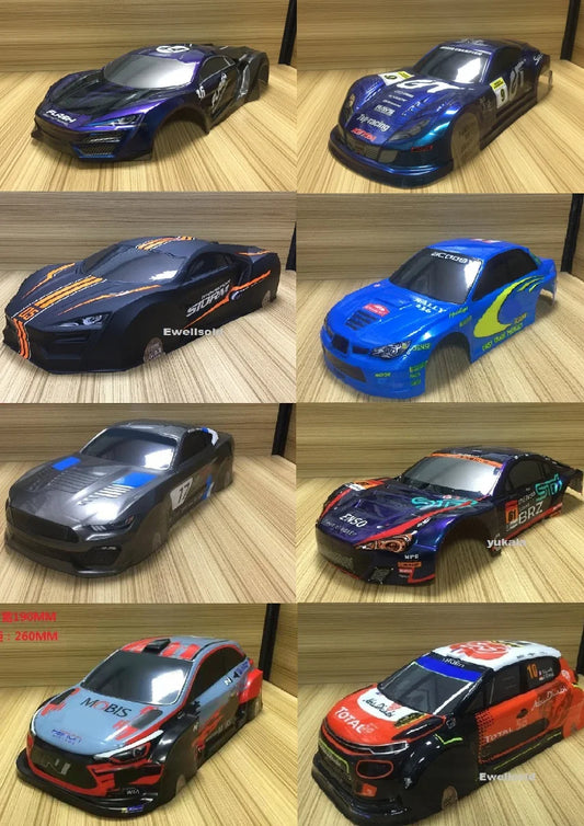 the newest 9 styles PVC painted body shell /Accessories for 1/10 scale