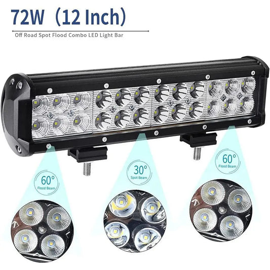 12-inch 72w Work Light Led Spotlight Dome Lamp 6000k Waterproof Double