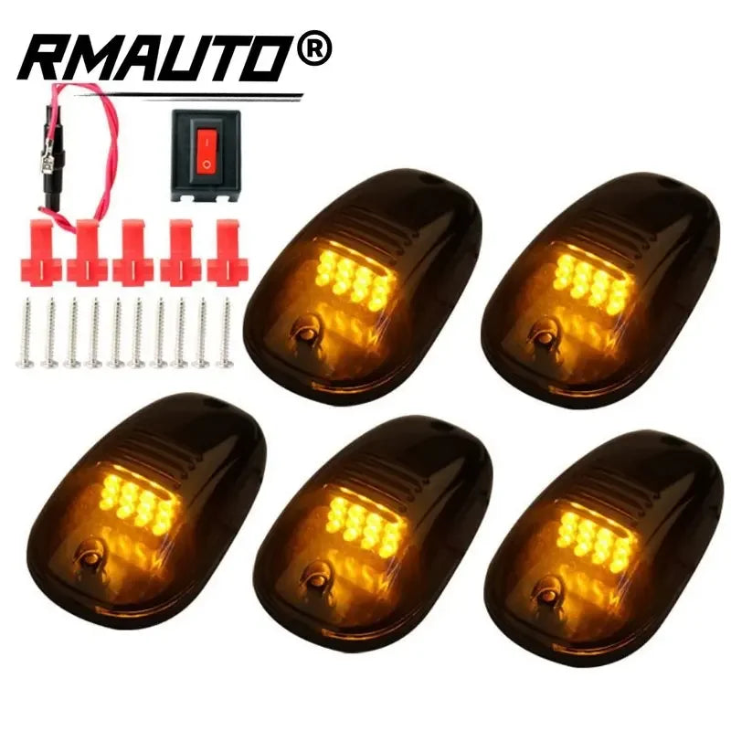 5Pcs Car Light Cab Roof Spotlight Top Marker Running Car LED Amber