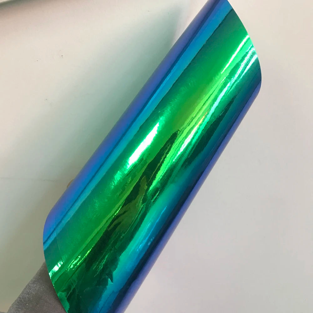 10M x 1.35M Holographic Rainbow Chrome Green Car Styling Vinyl Wrap