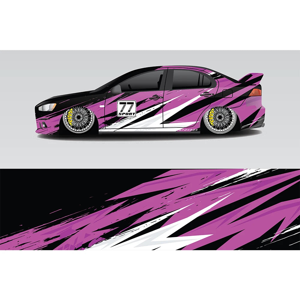 Abstract Curve Full Body Racing RV Graphic Decals Vinyl Wrap Camo