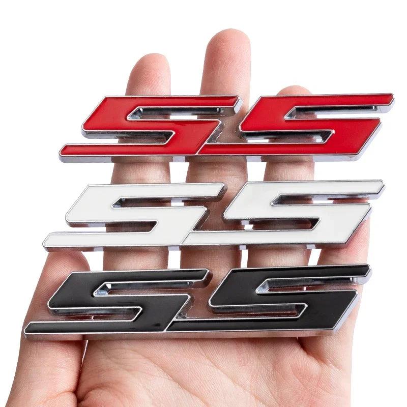 9X1.8CM Metal Letter Emblem Badge Decal for Chevrolet SS Aveo Cruze