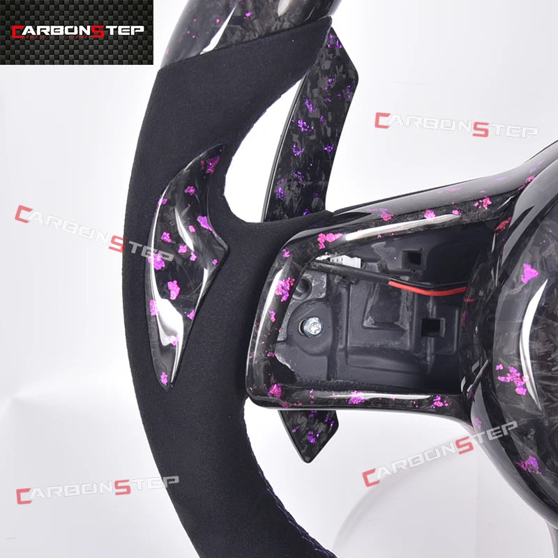 Suede Forged Carbon Fiber LED Steering Wheel For Volkswagen VW Golf