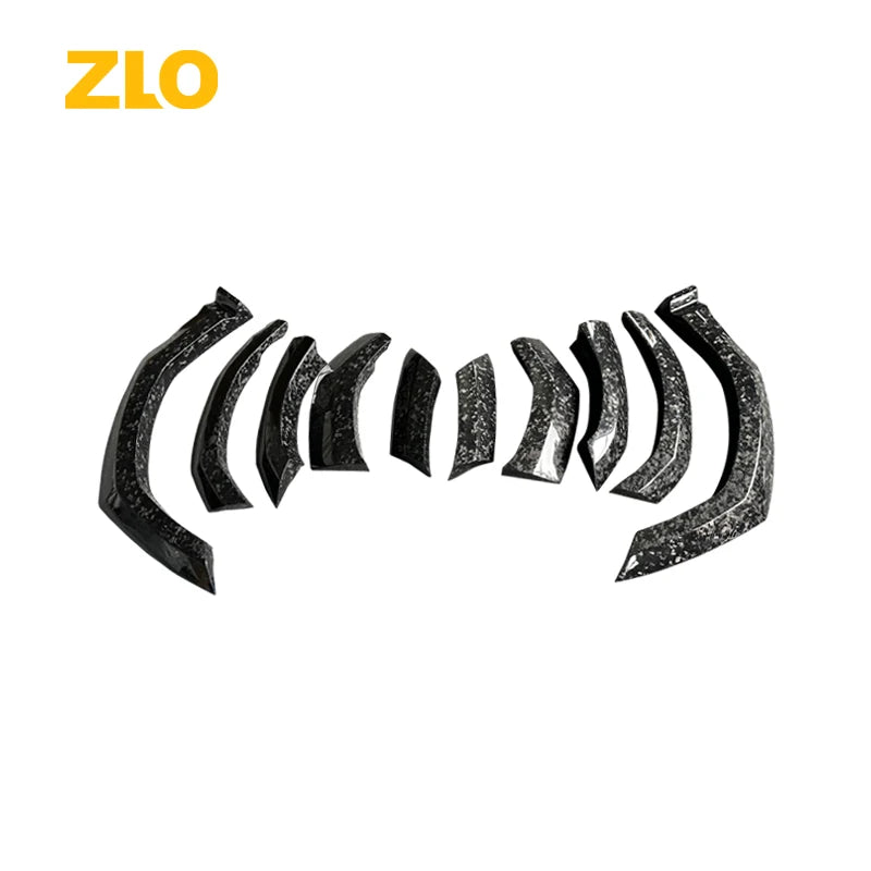 ZLO Car Body Parts Dry Carbon Fiber Forged Front Bumper Lip Side Skirt