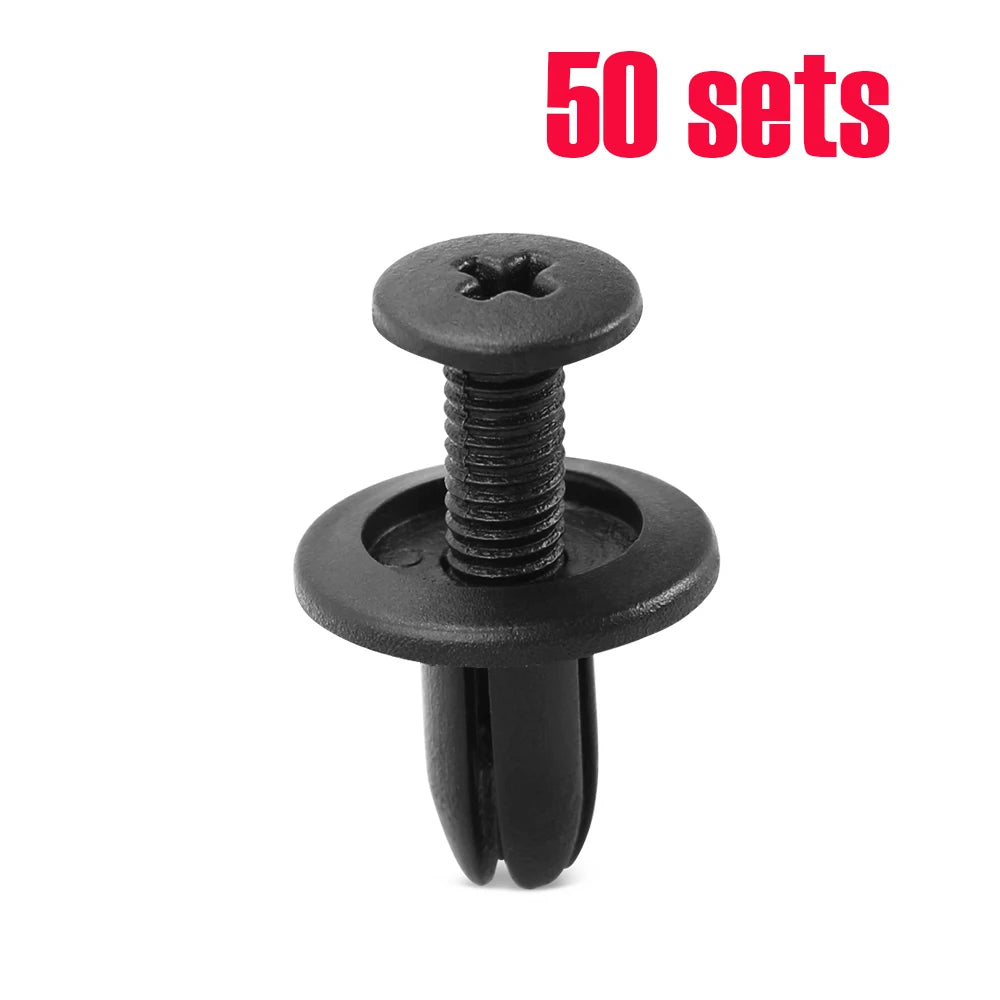 50set 6mm Car Fastener Clip Bumper Fender Liner Rivet for Jeep