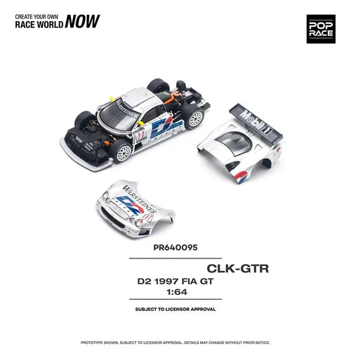 **Pre Sale**POP Race 1:64 CLK GTR C297 D2 Privat Diecast Diorama Model