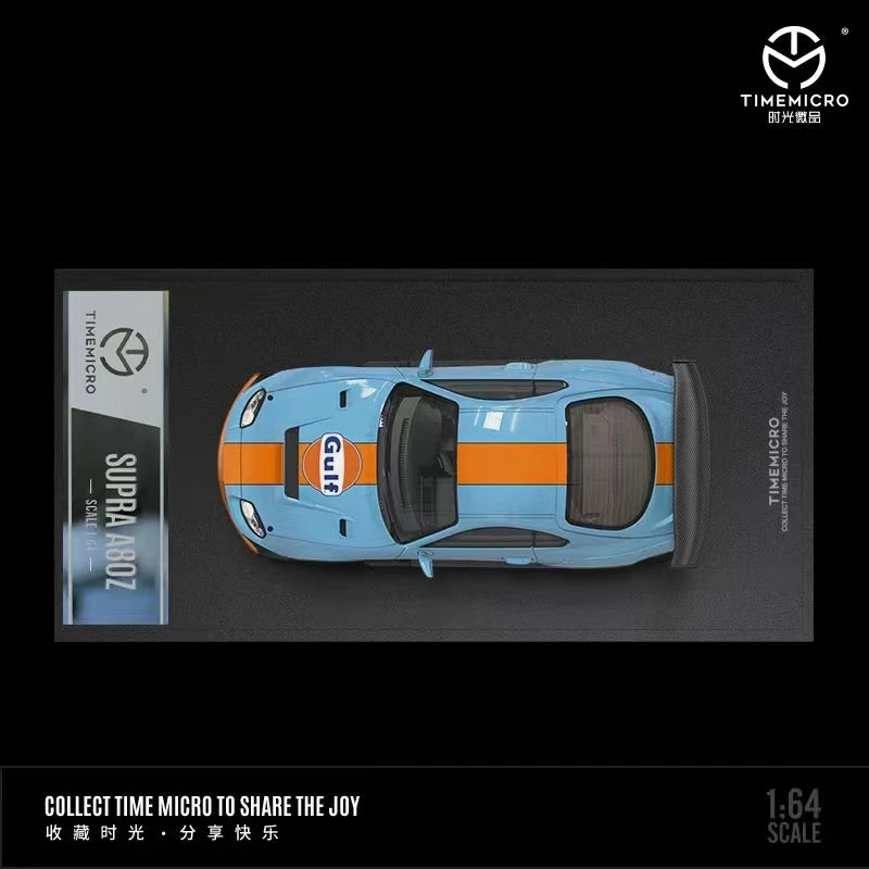 Time Micro 1:64 Model Car Supra A80Z Alloy Die-Cast Vehicle- Gulf &