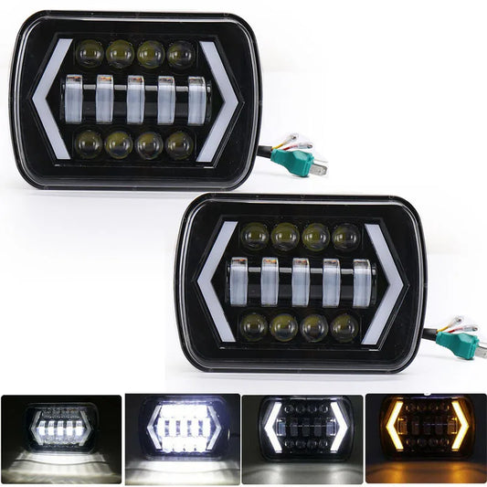 5X7 Inch Rectangular Sealed Beam LED Headlight With DRL for Jeep