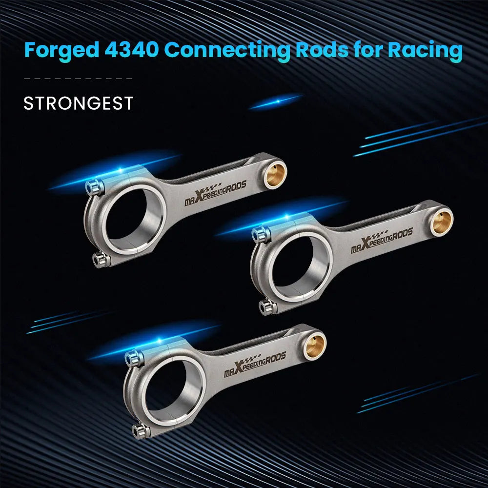 3Pcs 4340 EN24 Forged H-Beam Connecting Rods for BMW B38A15M0 1.5T 3