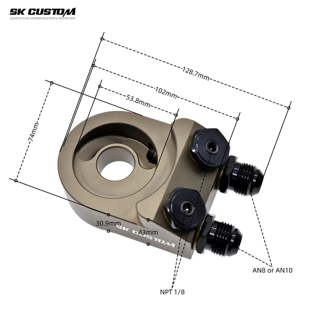 SK CUSTOM Engine Radiator Adapter Oil Cooler Filter Thermostat