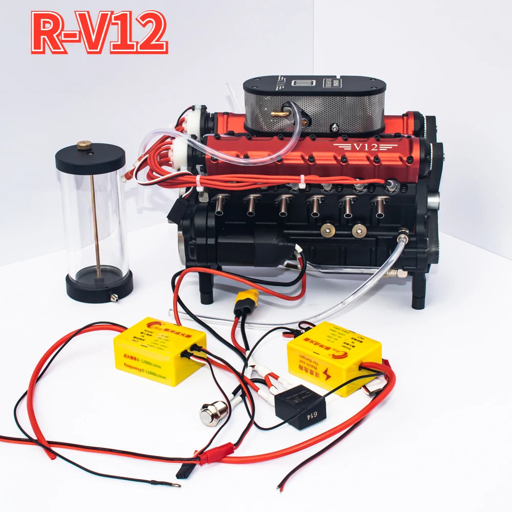 49.89cc Gasoline Engine Model V12 Metal Internal Combustion Engine