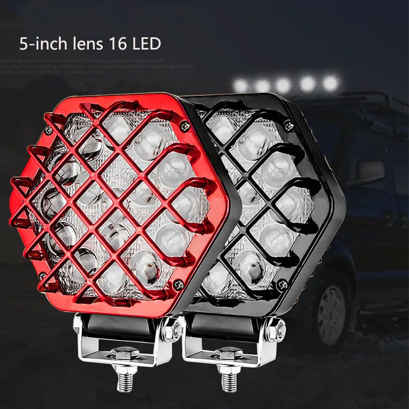 1/2 pcs 5 inch 48W LED Light Car 16Pcs LED Boat Truck Work Light