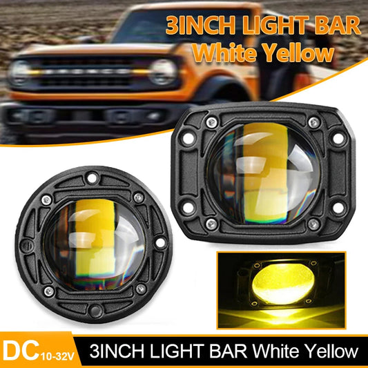 3 Inch 8D LED Lens Work Light 40W Dual Color 3inch Fog Lamp Driving