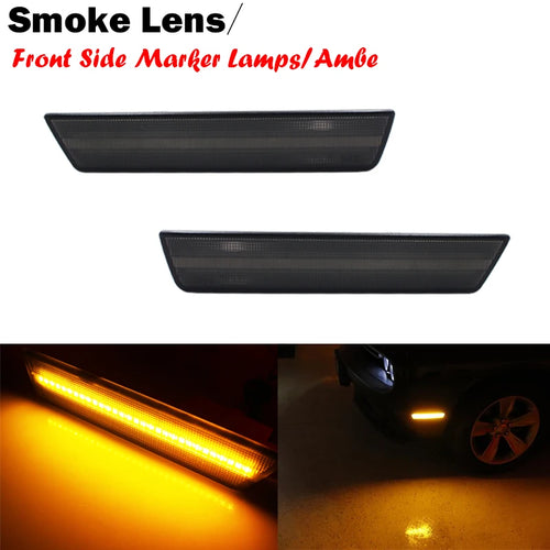 (2) Smoked Lens Rear Side Marker Lamps with 36-SMD Red LED Lights For