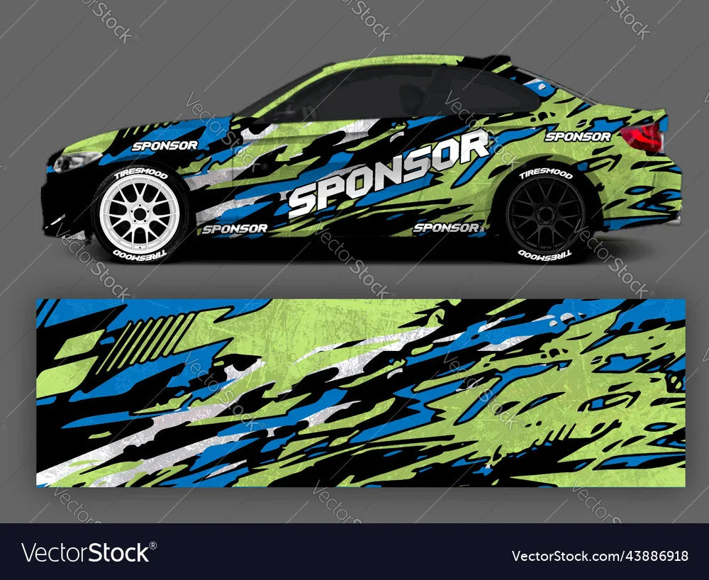 Zebra Full Body Racing Car Graphic Decal Vinyl Wrap Car Full Wrap