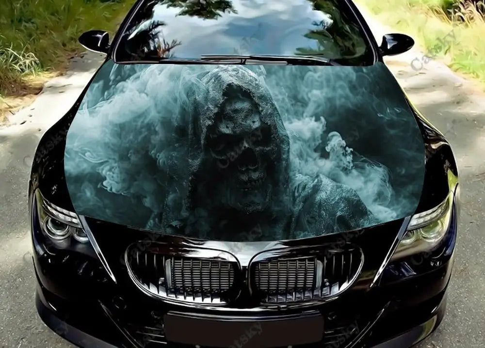 Scary Monster Design Car Hood Vinyl Stickers Wrap Vinyl Film Engine