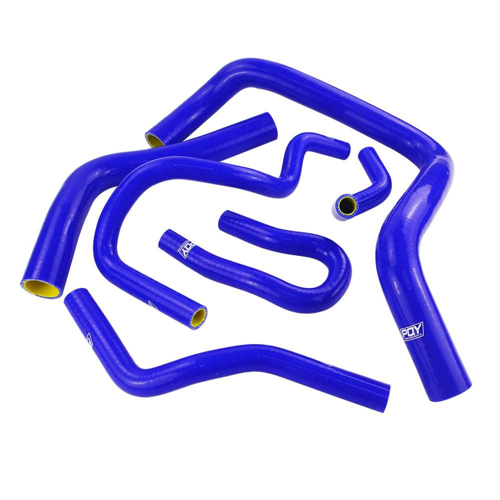 LIZHI- Blue & yellow  6PCS Silicone Radiator Hose kit With PQY Logo