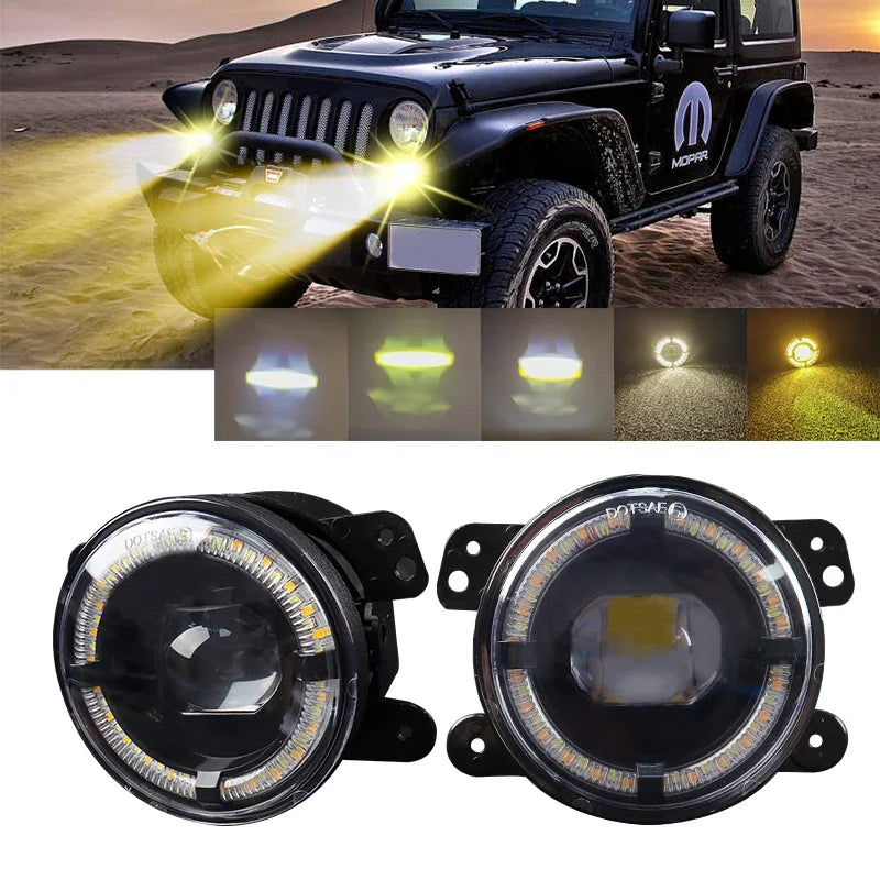 4 Inch 60W LED Fog Lights Car LED Fog Lights 6000LM Driving Bumper