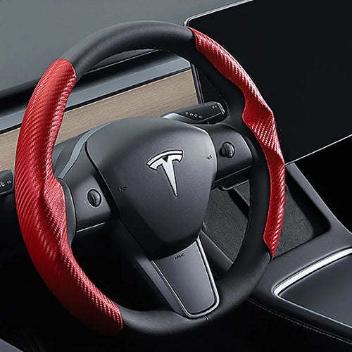 Tesla steering wheel cover model 3/Y Carbon Fiber Sweat-absorbing