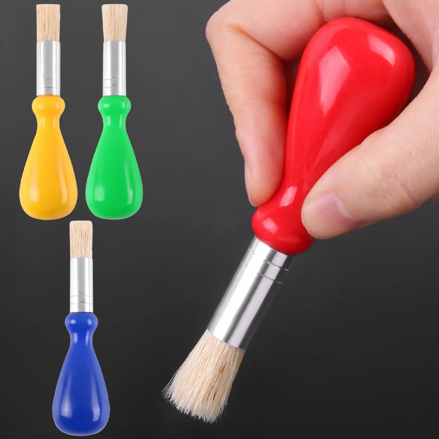 4Pcs Paint Brushes, Painting Brushes Kits, Reusable, Short Handle for