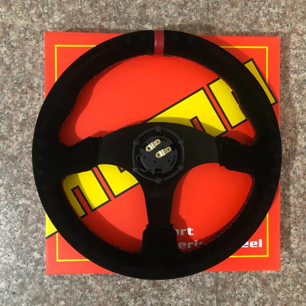 330mm Rally Universal Drift MOMO Racing Steering Wheel Car Suede