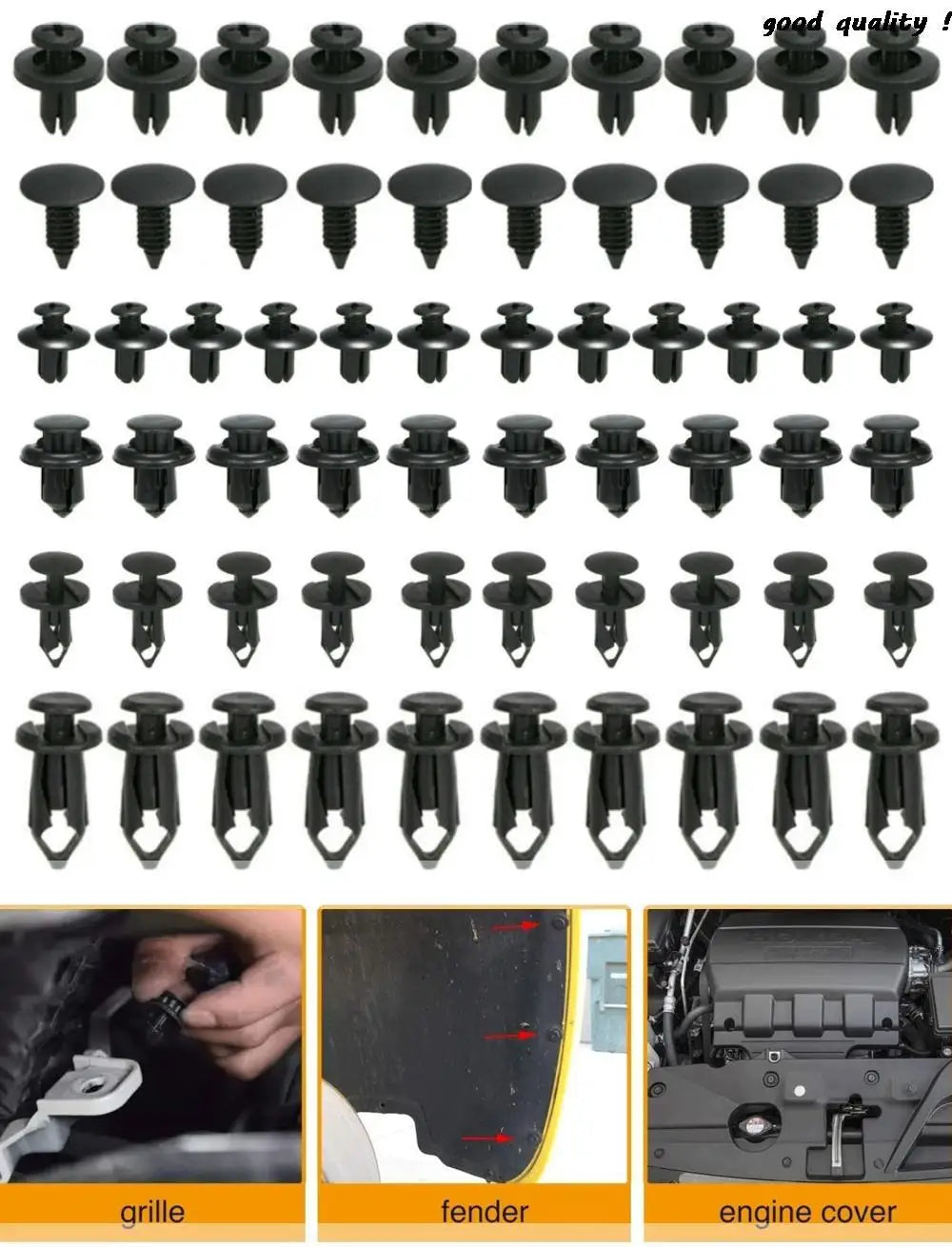 6 Size 60Pcs Auto Fastener Clips For subaru xv forester tribeca