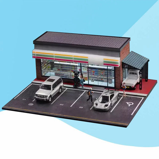 1/64 Miniatures Scale Diorama Car Garage Model City Convenience Store