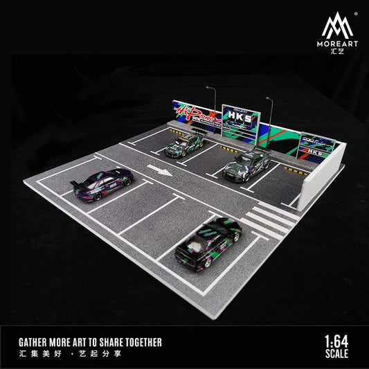 Timemicro+MoreArt 1:64 HKS painting style open car park assembly scene