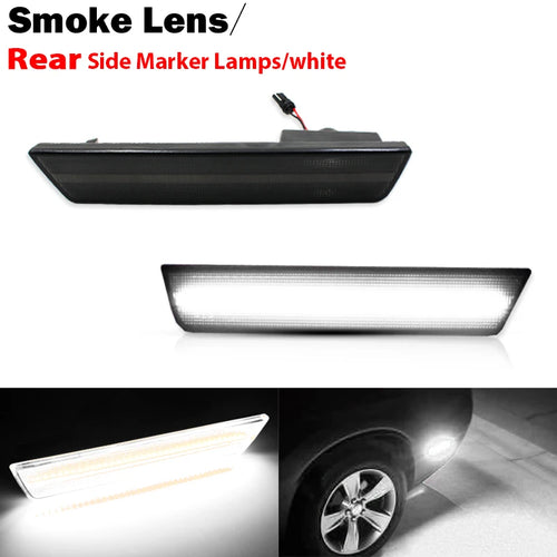 (2) Smoked Lens Rear Side Marker Lamps with 36-SMD Red LED Lights For