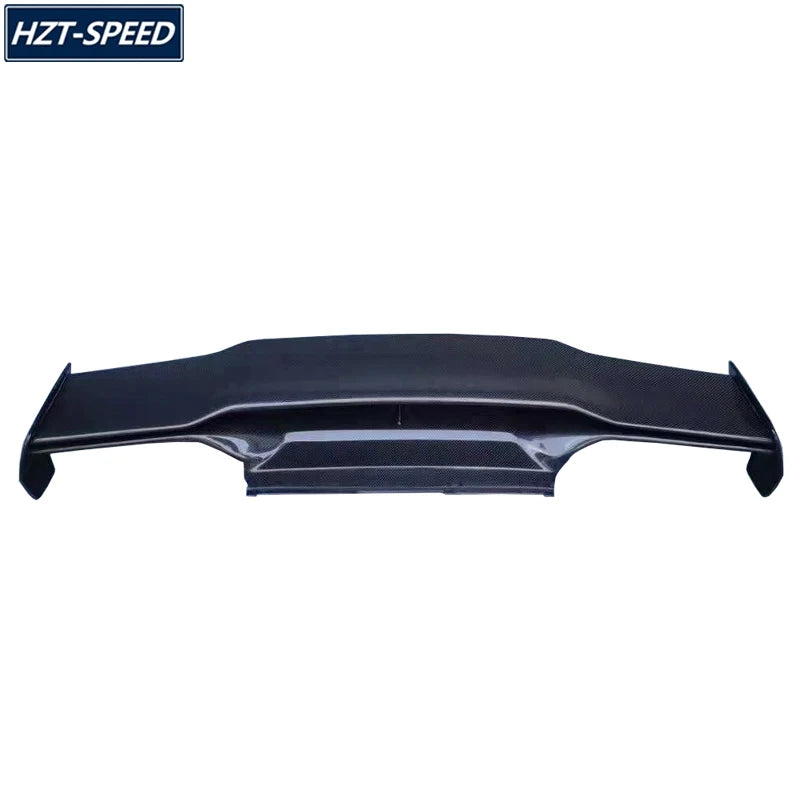 V Style Double Layers Carbon Fiber Material Trunk Spoiler Rear Wing