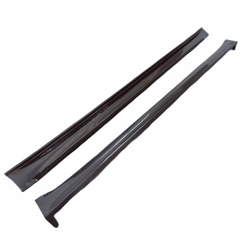 A pair of high-quality RZ style 3K carbon fiber side skirts for Tesla