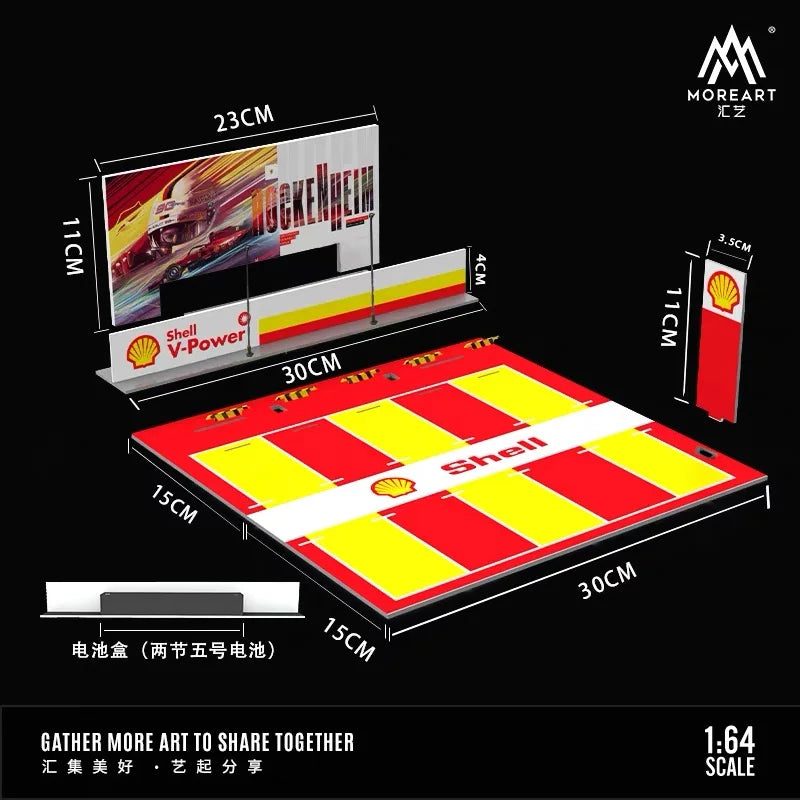 Timemicro+MoreArt 1:64 Shell painting style open car park assembly