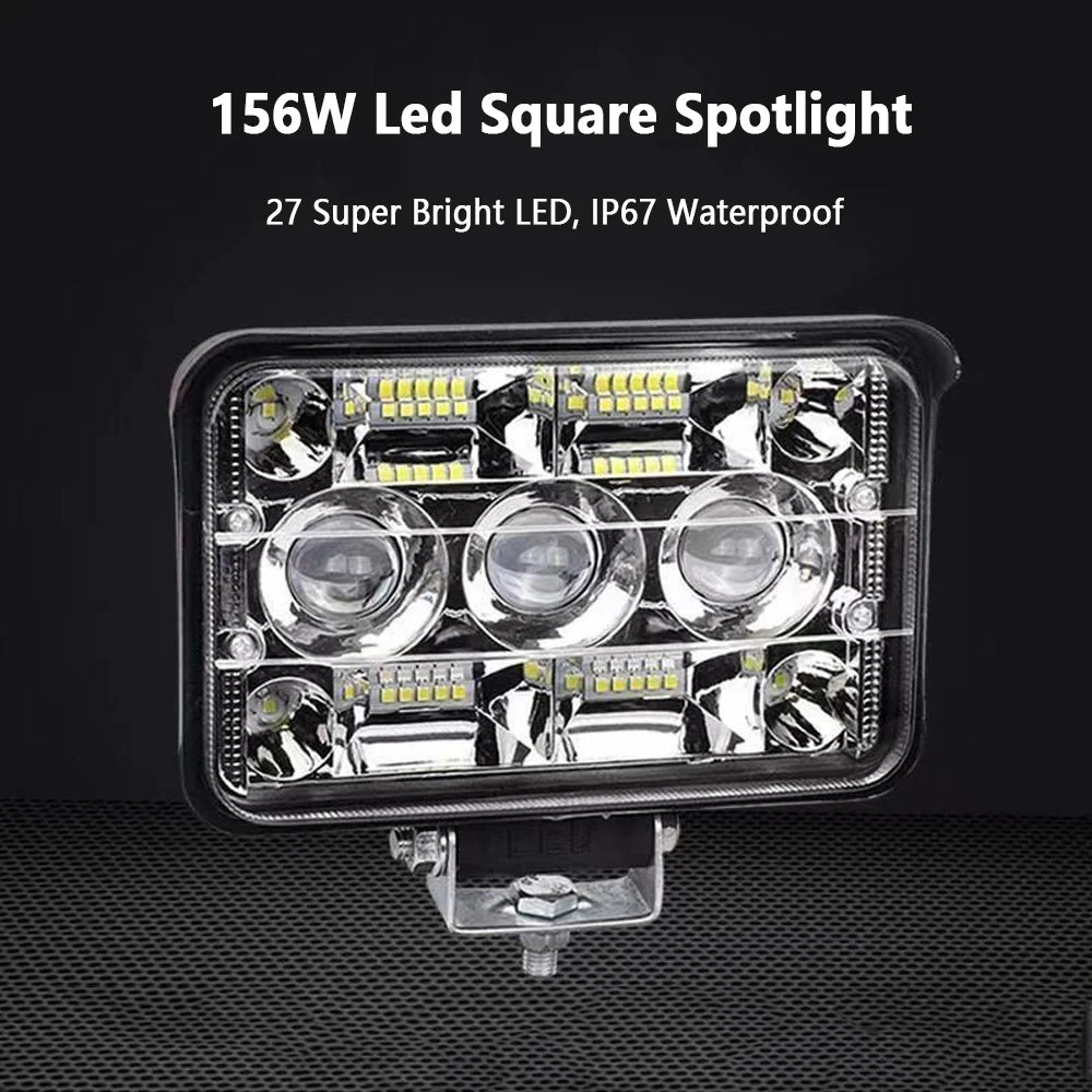 12-80V LED Work Light Fog Lamp 156W 130W 70W Off Road Spotlight For