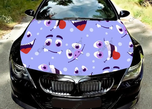 Scary Monster Eyes Car Hood Decal Stickers Wrap Vinyl Film Engine