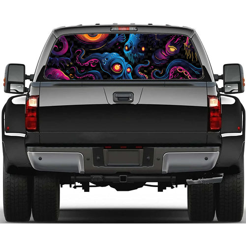 Abstract Psychedelic Monster Car Rear Window Decal Fit