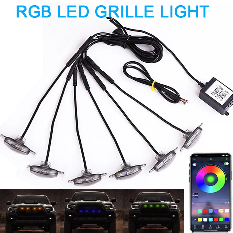 Universal RGB LED Grille Light Front Grill Light Day Running Light App