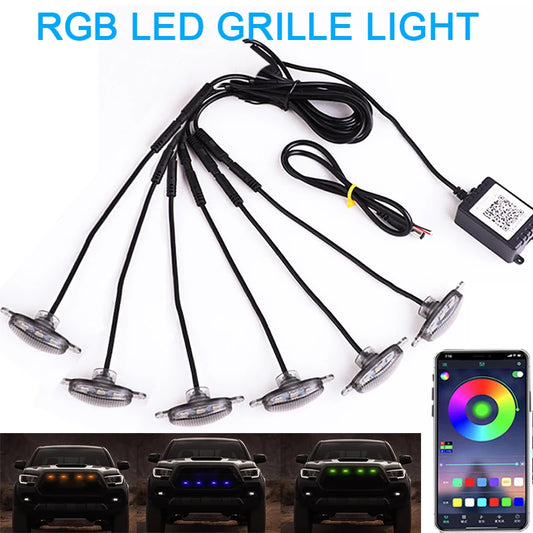 Universal RGB LED Grille Light Front Grill Light Day Running Light App