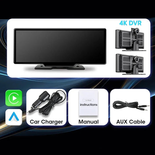 10.26" 4K Wireless Carplay & Android Auto Car Display Smart Portable